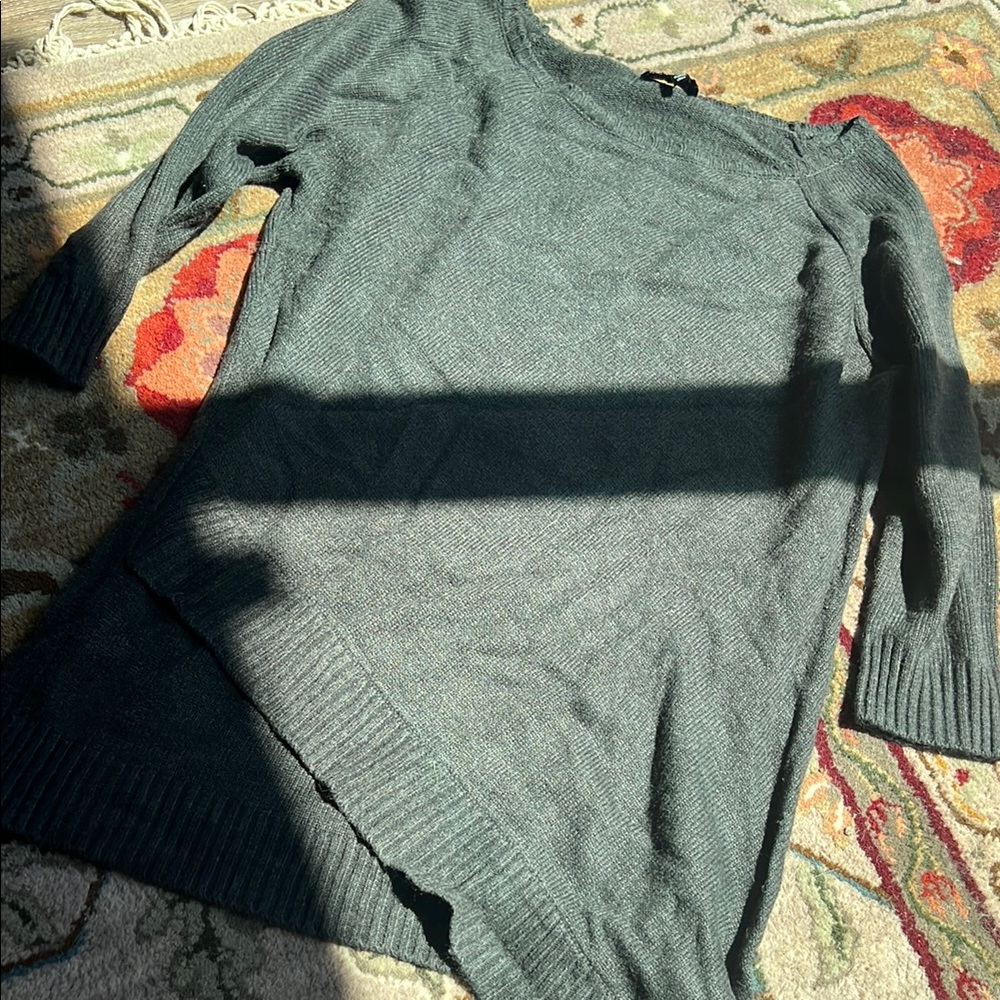The Limited Grey Off-the-Shoulder Sweater